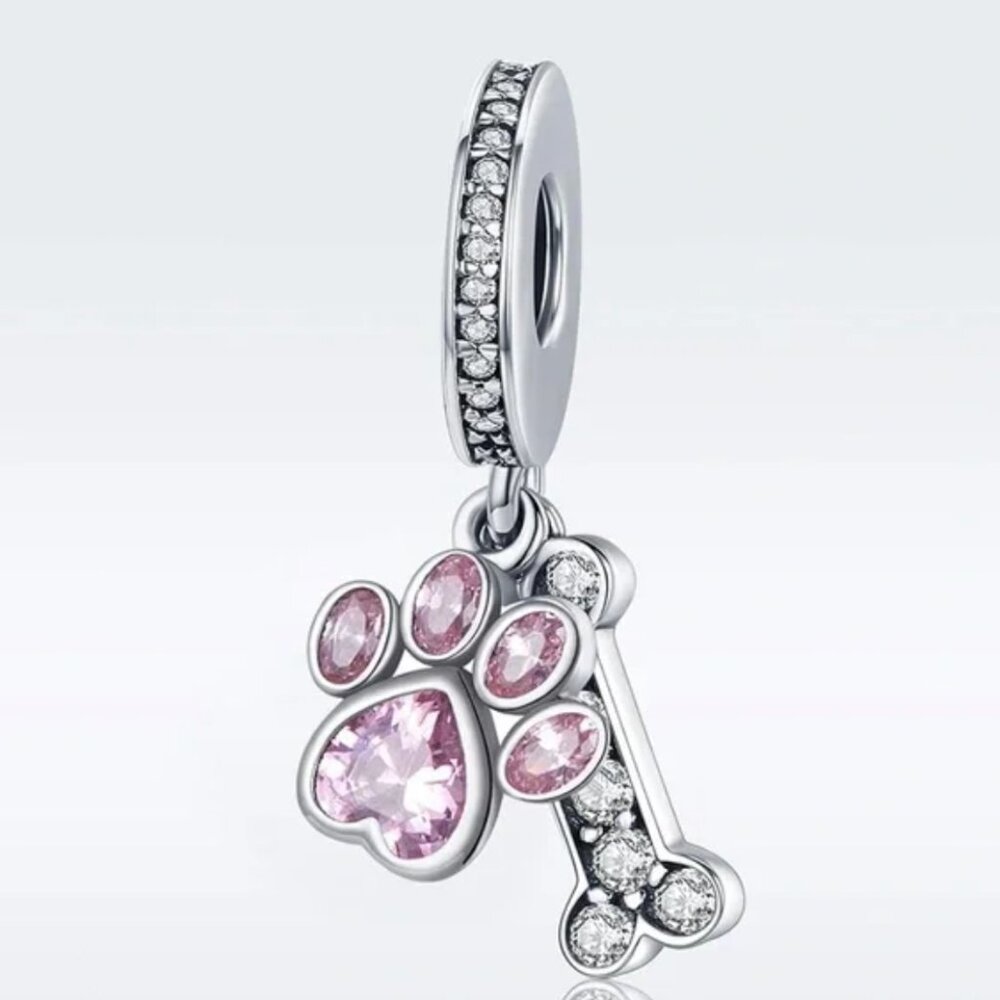Dog Paw Charm Compatible with Pandora Bracelet